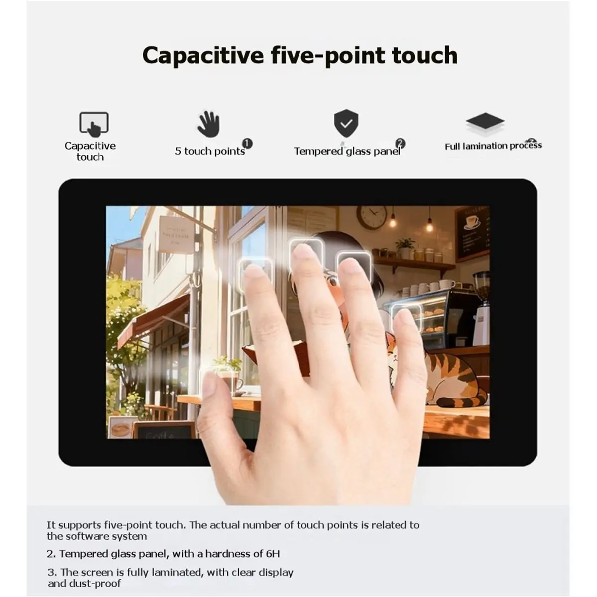 useful For Raspberry Pi5 4 Inch DSI Display LCD Capacitive Touchscreen 480x480 Resolution for Raspberry Pi Board DIY Projects