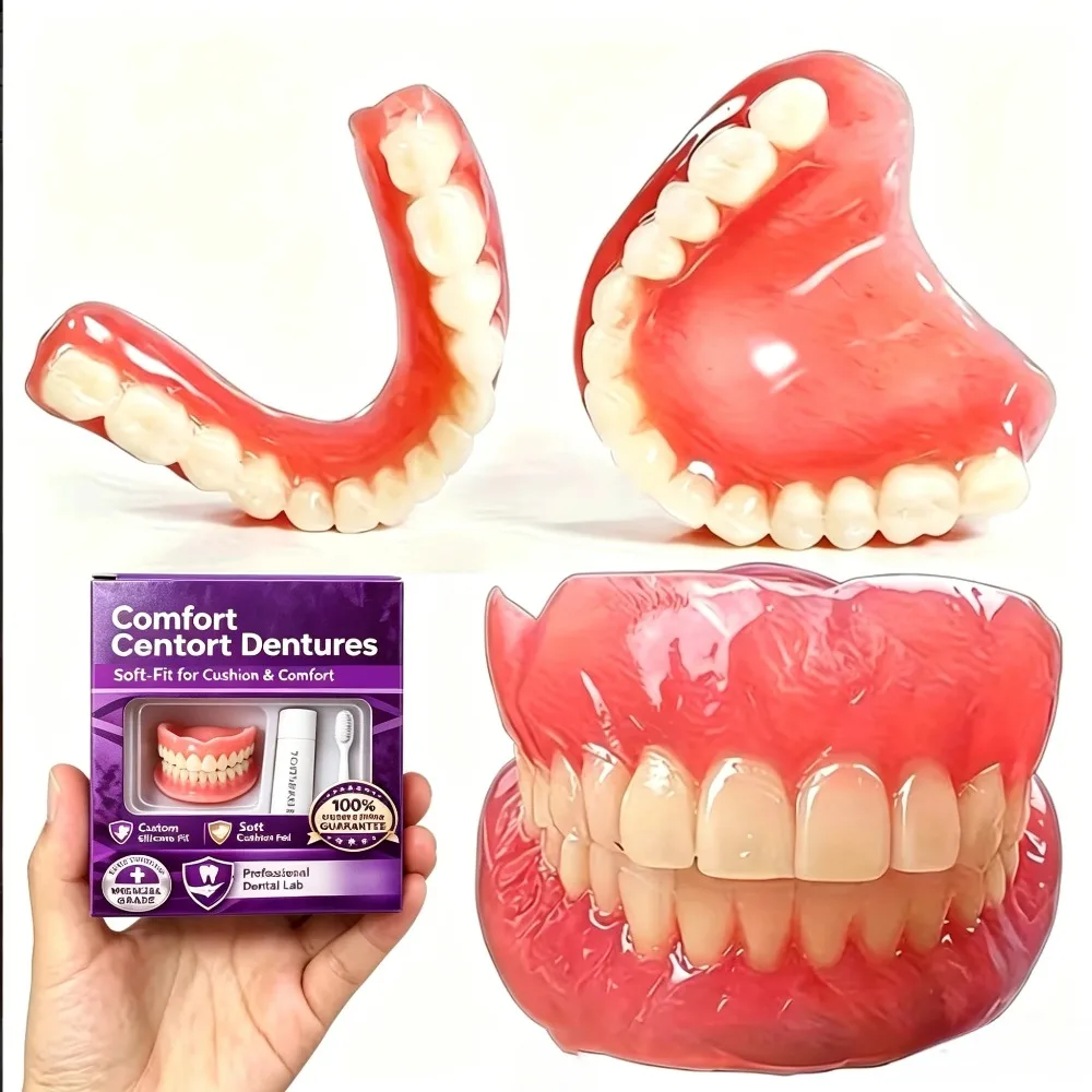 ᴀᴅᴜʟᴛ ꜱɪʟɪᴄᴏɴᴇ ᴅᴇɴᴛᴜʀᴇꜱ ꜰᴜʟʟ ꜱᴇᴛ – Natural Upper & Lower Fake Teeth, Soft Comfort Fit, Instant Smile Oral Beauty Accessories