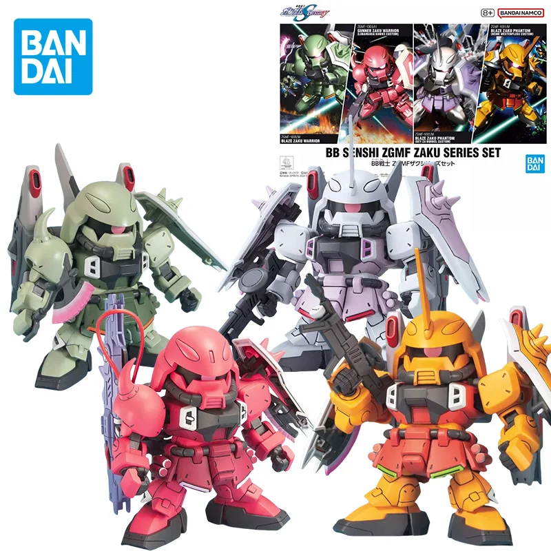 Bandai Original GUNDAM Anime SDBB SENSHI ZGMF ZAKU SERIES SET Action Figure Assembly Model Toys Gifts for Children