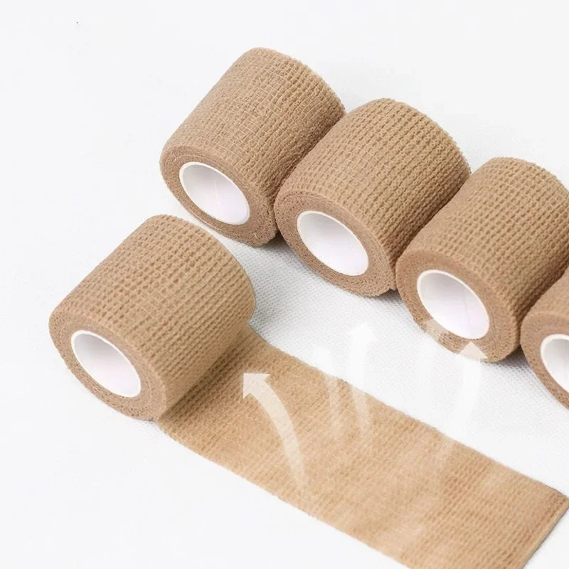 Tattoo Bandage Wrap Self Adhesive Beige Elastic Breathable Sports Non-woven Finger Tape 3/6/12/24 Rolls Options