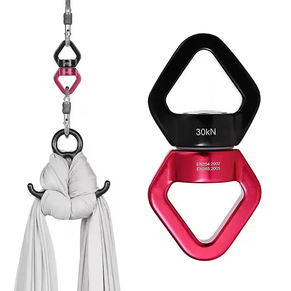 Aerial Silk Yoga Hardware Kit 30kN Swivel Connector Figure 8 Descender Climbing Carabiner Set for Aerial Dance Rescue Training view 2