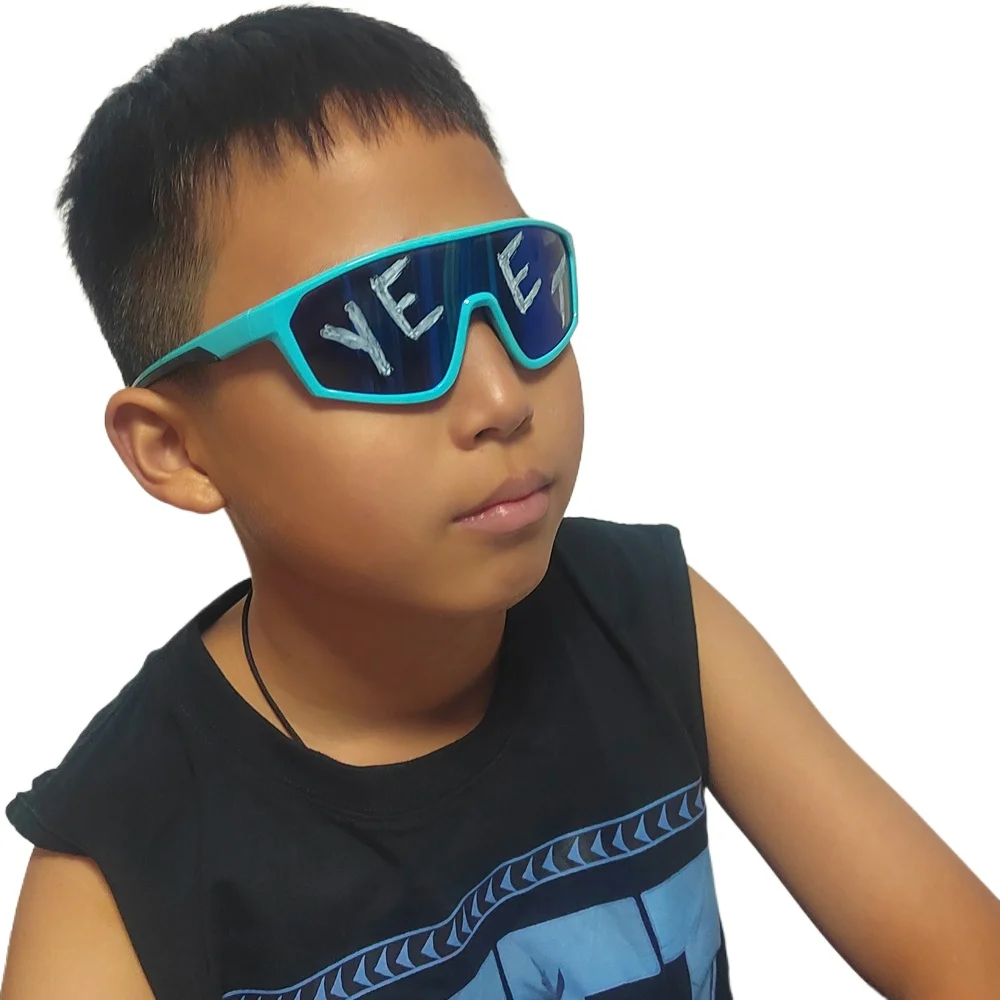 Blue 2 YEET Sunglasses Sports Shades for Main Event Jey Uso Costume children