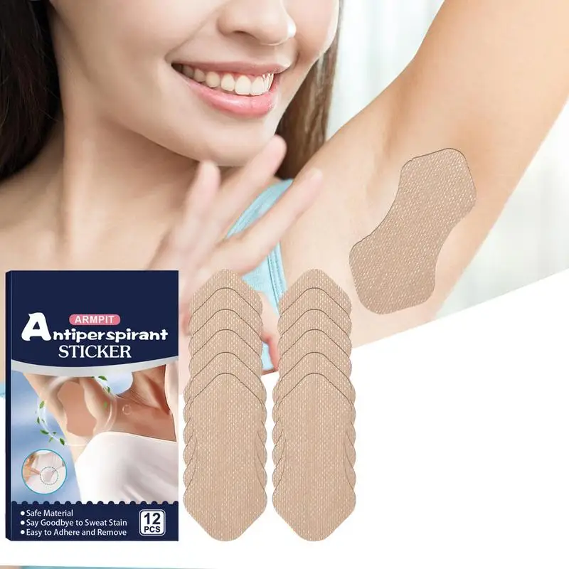 Under Arm Sweat Pads Women Non Visible 12 PCS Sweat-Absorbing Patch Thin Portable Underarm Sweat Patches Armpit Protection Dress