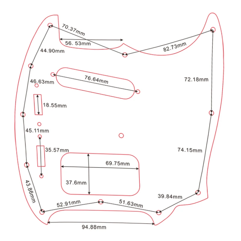 Fei Man Custom Guitar Parts - For USA Fender Mustang SH Guitar Pickguard With Single And Humbucker Pickups Multicolor Options