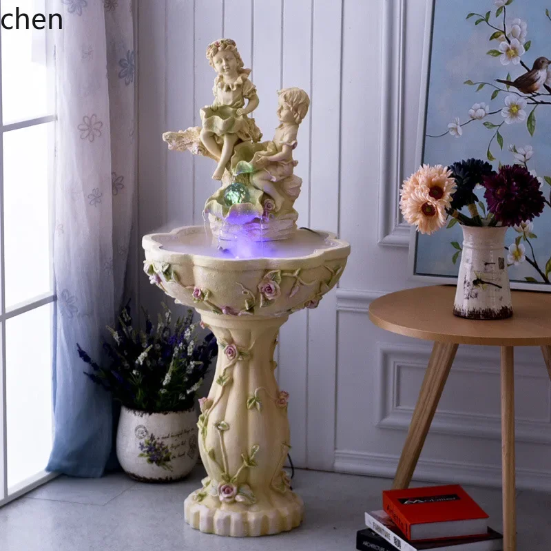 Floor-standing Fish Pond Fountain Water Flow Decoration Feng Shui Wheel