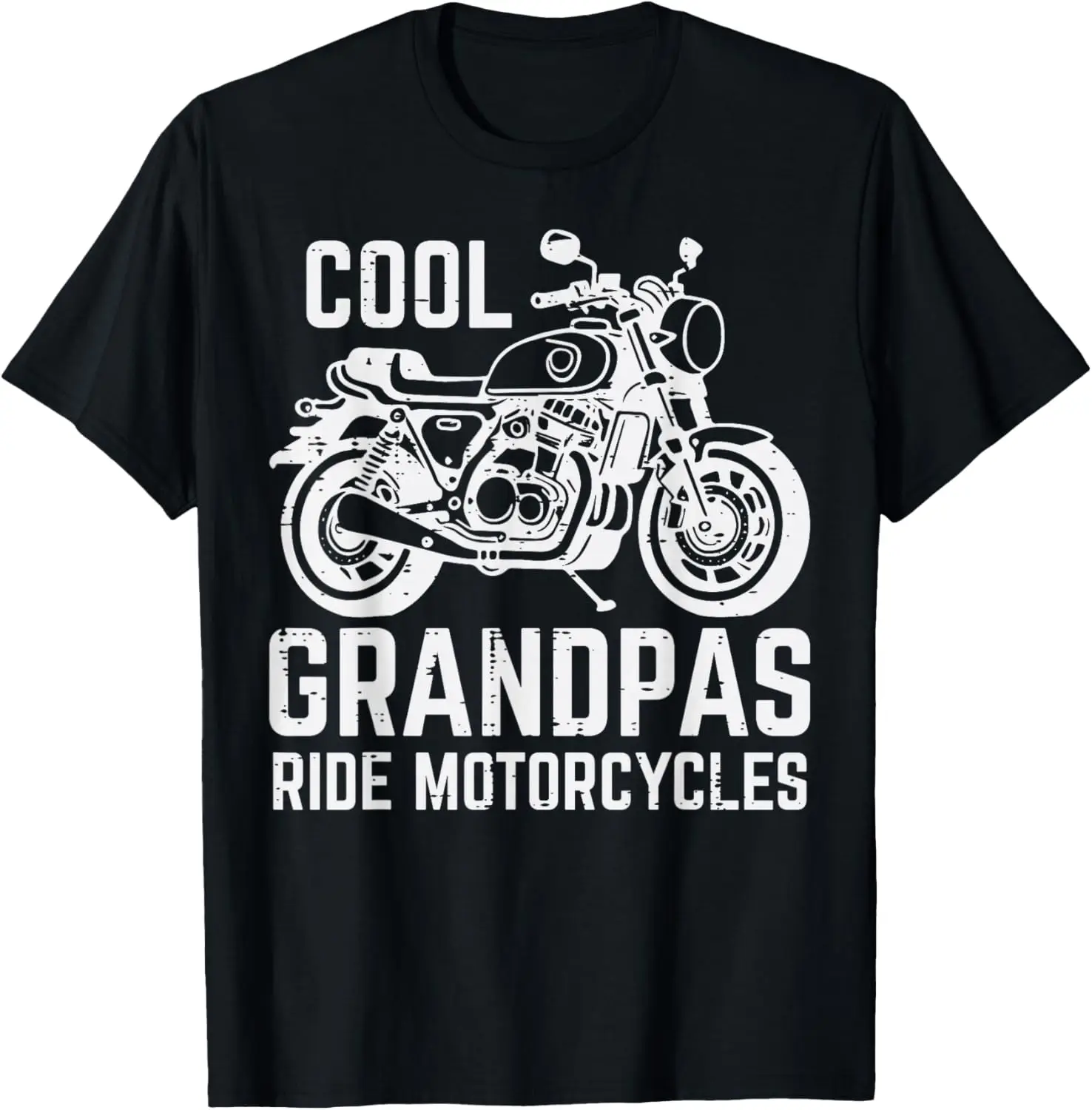 Cool Grandpas Ride Motorcycles Funny Biker Motorbike Men T-Shirt 100% Cotton Trendy Y2K Short-Sleeve Tee-Soft, Quick-Drying,