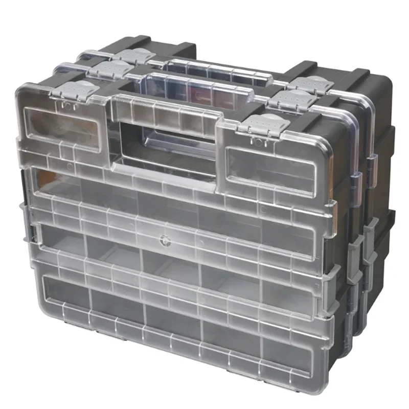 Stackable Toolbox Multi-grid Parts Storage Box Plastic Accessory Tool Box for Hardware Parts Screws Organizer Workshop Tool Case