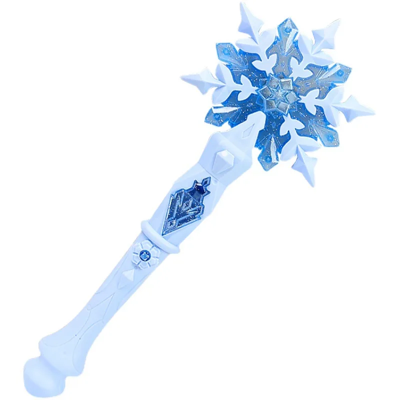 Girl Princess Snowflake Magic Wand LED Light Sound Fairy Wand Children Games Holiday Role Play Props Doll House Party Toys Gifts