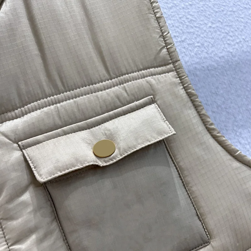 معطف نسائي عالي الجودة بياقة واقفة وزر واحد وجيب مطرز ملابس شتوية 251102296