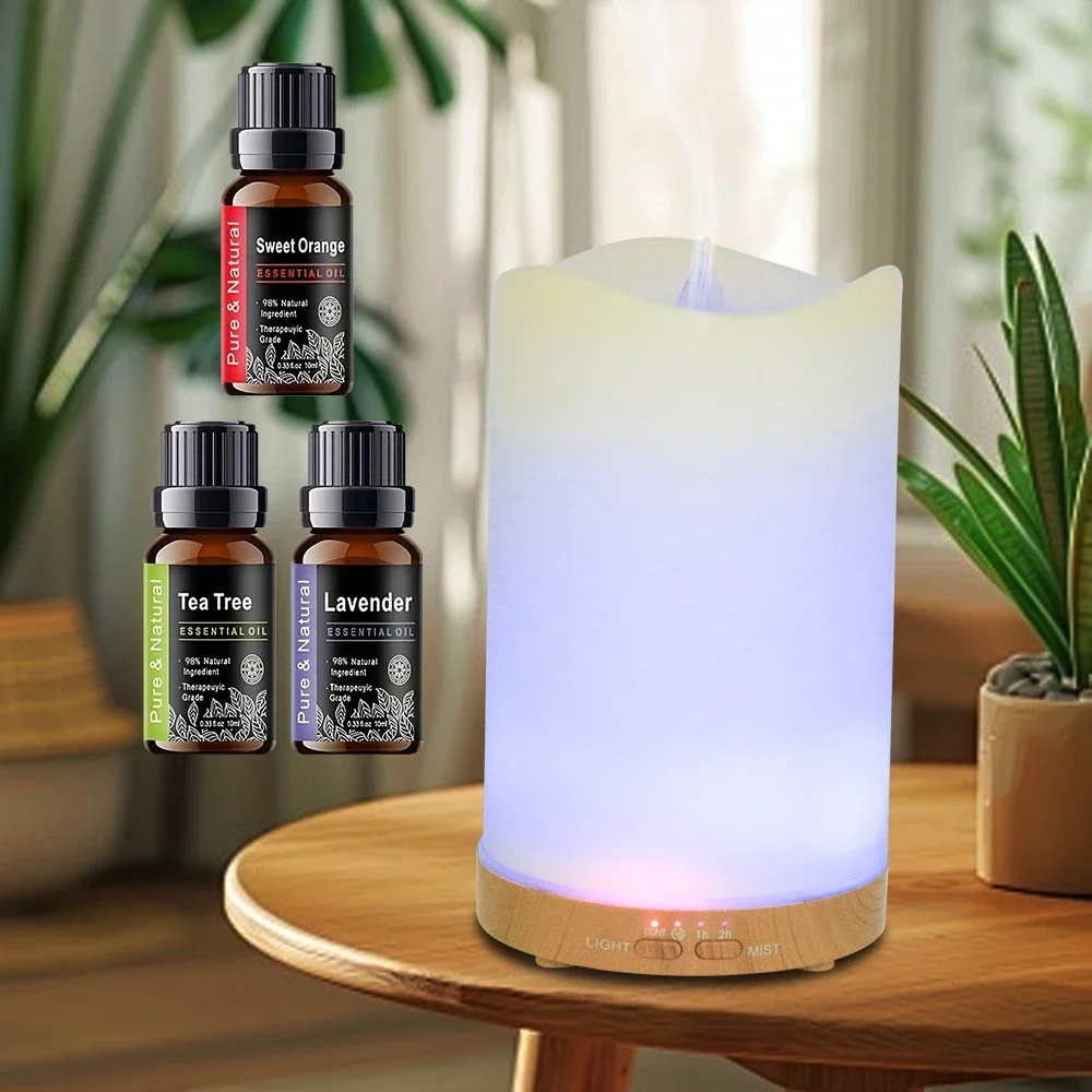 

Увлажнитель воздуха и ароматический диффузор — диффузор эфирного масла с таймером, 7-цветным ночником и 3 маслами — идеальная ароматерапевтическая машина