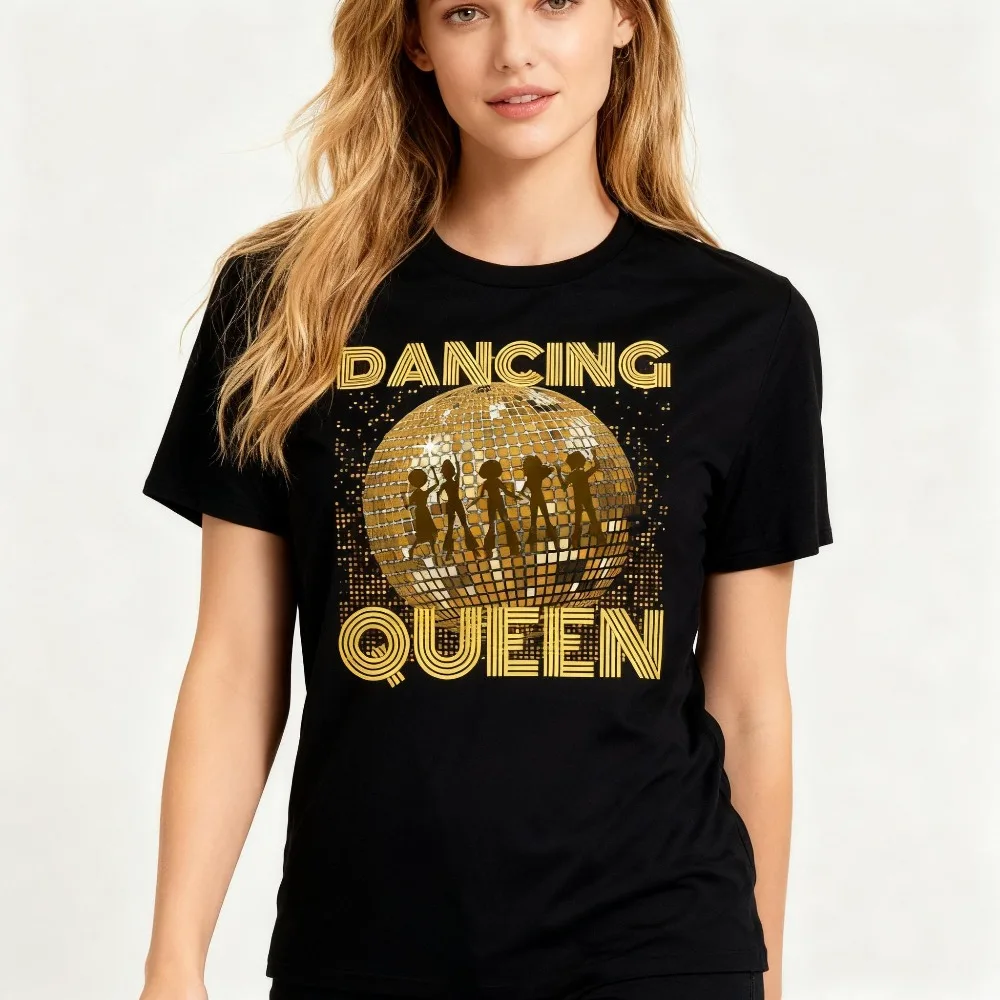 

Dancing Queen Tshirt 70s 80s 90s Vintage T-shirt Boogie Disco Queen T Shirt Birthday Party Women Tee Mother's Day Gift Tops