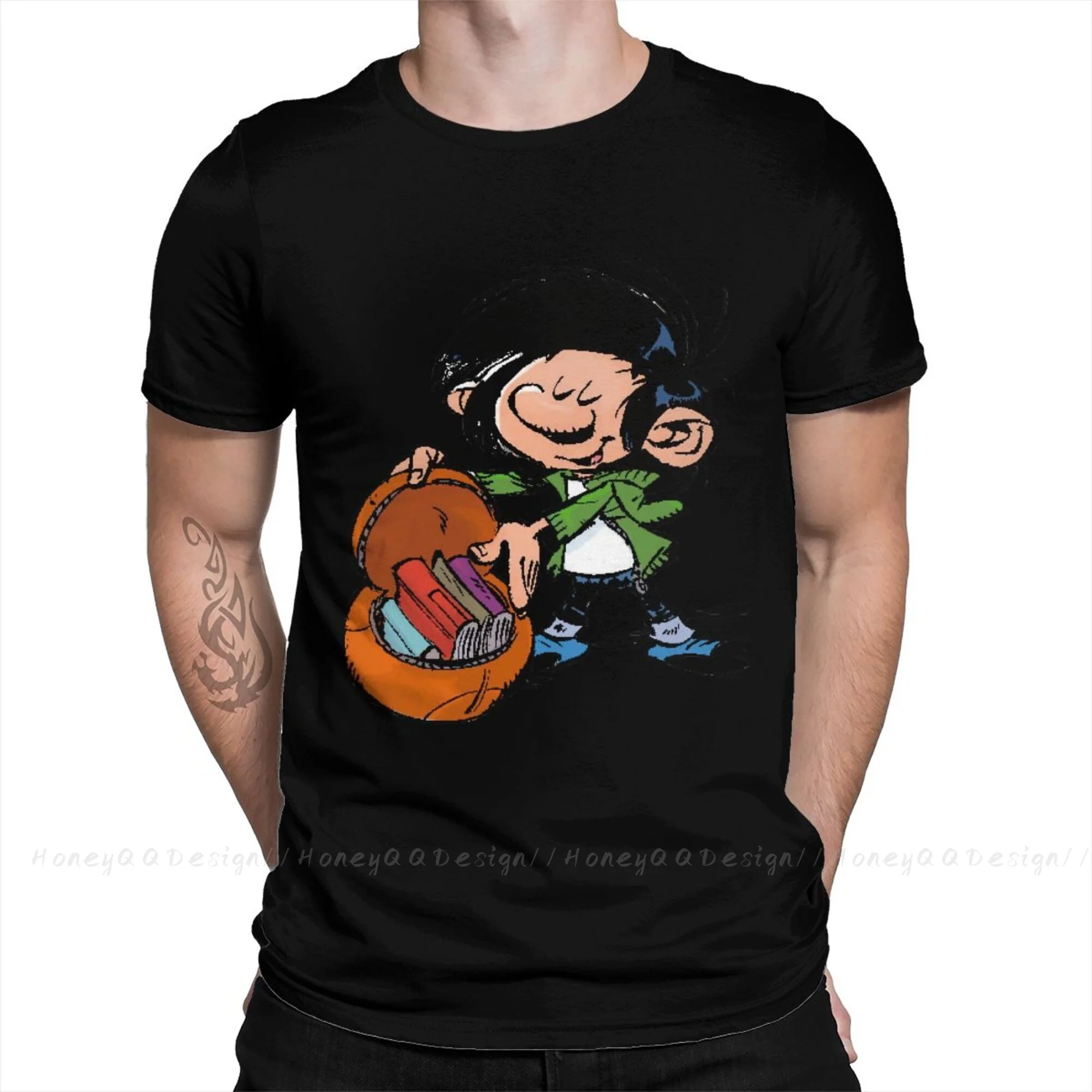 Top Quality Clothing Gaston Lagaffe Anime T-Shirt For Men Unisex Good Students Shirt Fashion Short Sleeve Oversize