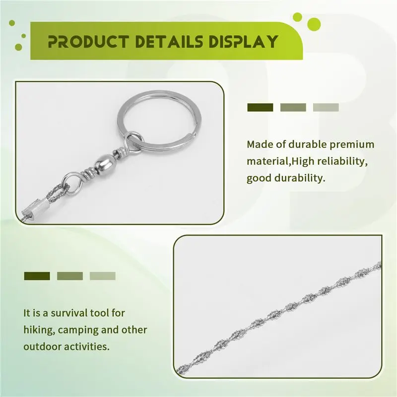 [NEWA64Z!】 Mini Stainless Steel Wire Saw,Pocket Chainsaw,Portable Camping Saw Wire Saw,Wire Hand Saw Field Saw Wire 10M