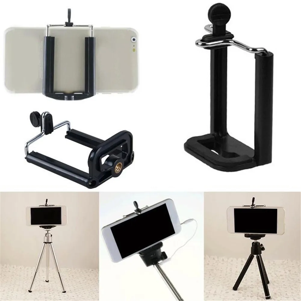 New Moblie Phone Tripod Mount Holder Camera Tripod Stand Suporte Celular Clip Clamp Bracket Monopod Selfie Stick Stand Adapter