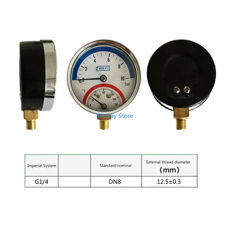 Picture 7: F92C G1/4 Temperature & Pressure Gauge 0-120 ℃ 0-10 Bar for Floor Heating System