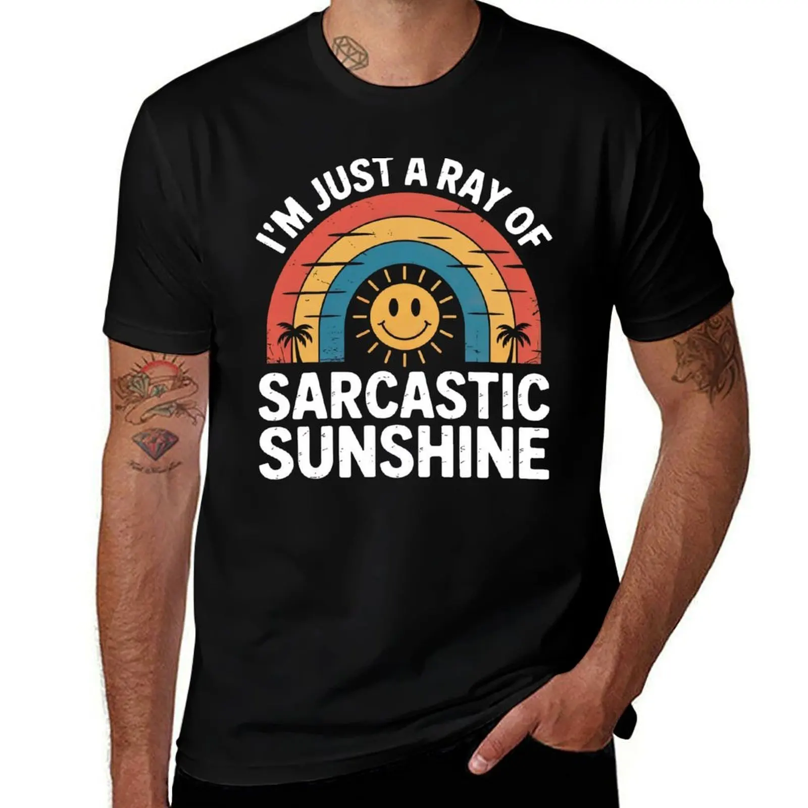 

I'm Just a Ray of Sarcastic Sunshine Retro Novelty Humor T-Shirt plus sizes gifts for boyfriend vintage men graphic t shirts