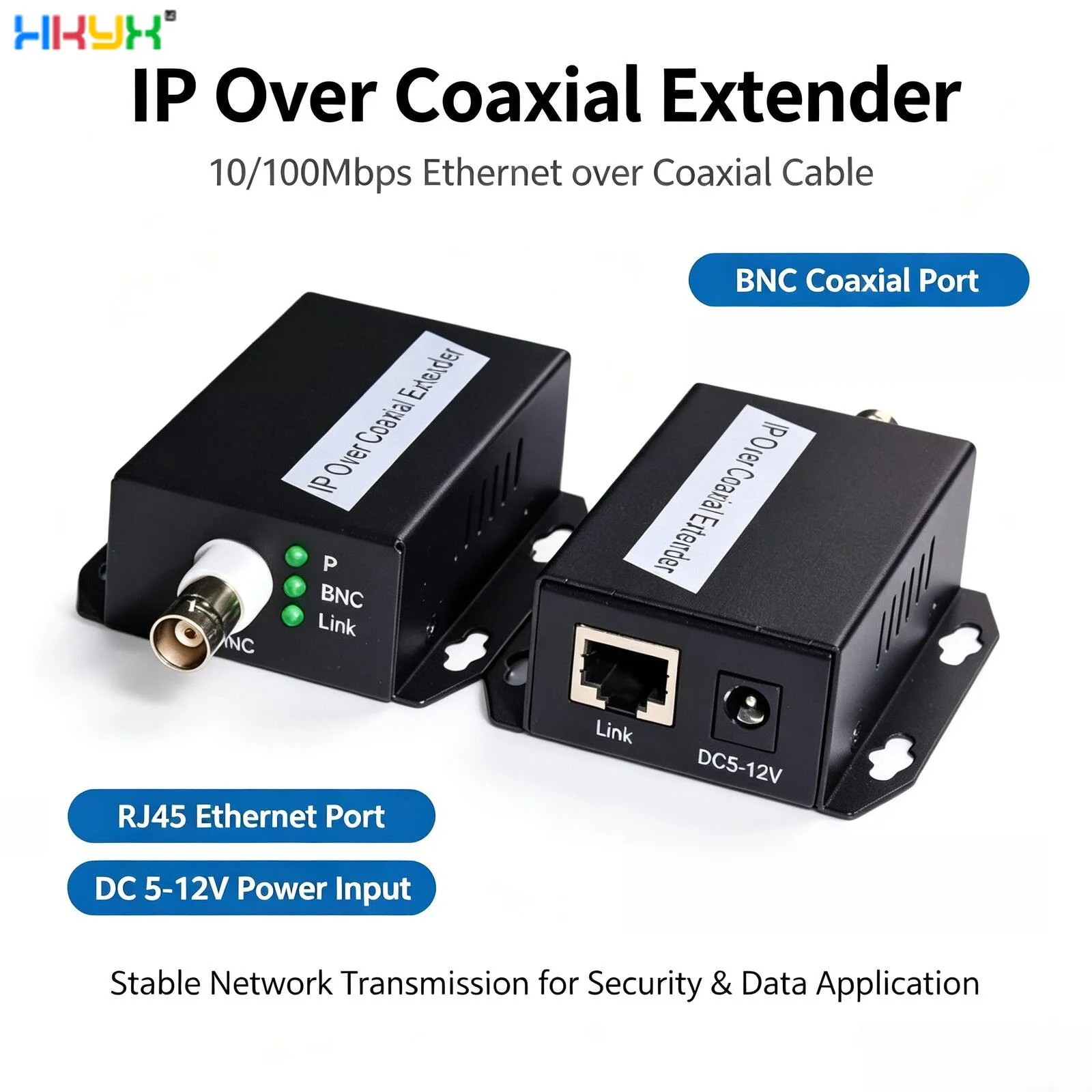 Transfer From Transmission To Coax Line 500M Ethernet RJ45 Converter IP Coaxial Transmitter IP Network Coaxial Extender
