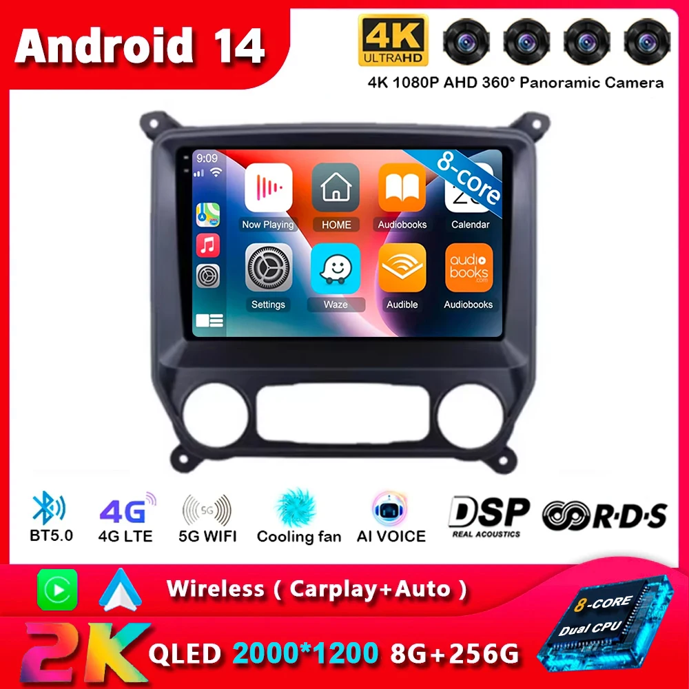 

Android 14 Carplay Auto WIFI+4G For Chevrolet Colorado 2014-2018 Car Radio GPS Stereo Multimedia Video Player 2din DSP Head Unit