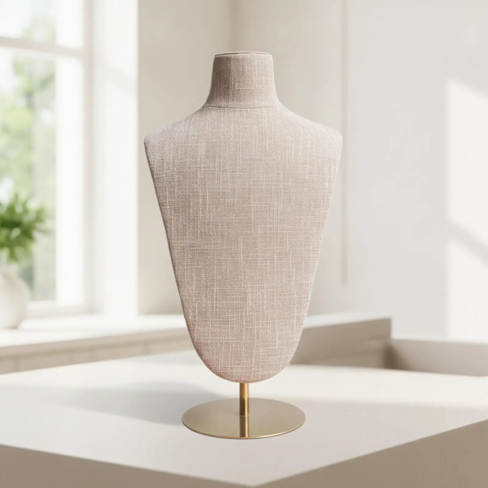 Necklace Bust Display Stand Adjustable Height Jewelry Display Bust Gold Finish Necklace Mannequin for Boutiques, Product