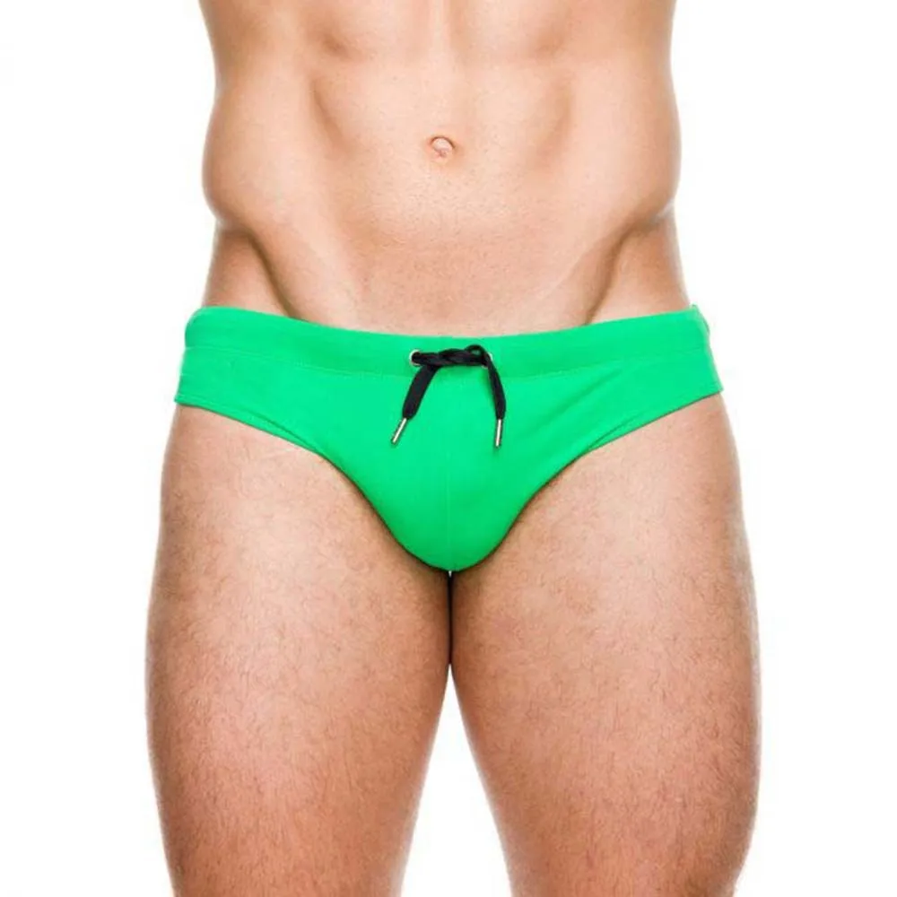 Men\'s Speedos Solid Color Tether U-Shaped Cup Sexy Nylon Beach Pool Hot Spring Large Size Speedos include cups