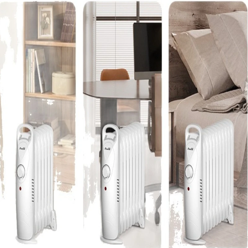 سخان مشعاع صغير مملوء بالزيت للمنزل، سخان مساحة كهربائي مع منظم حرارة ذكي، تسخين صامت وحماية من الأطراف