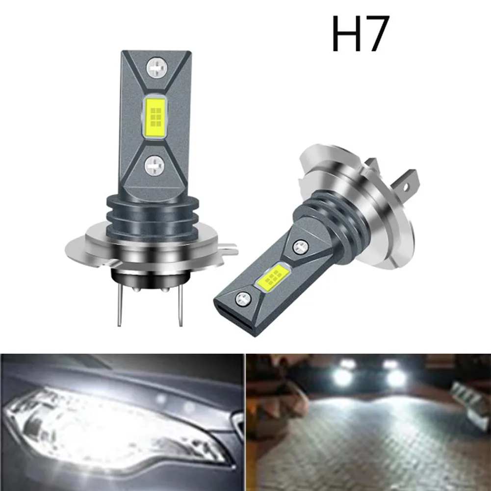 

2Pcs H7 6000K Pure White LED Canbus Headlight Bulbs for Cars & Motorcycles with 20000LM High Brightness & IP67 Waterproof