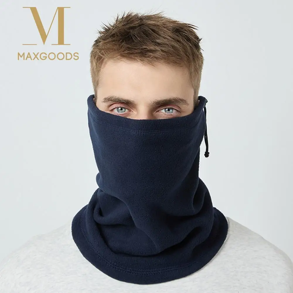 Outdoor Plush Motorcycle Face Mask Windproof Circle Wrap Half Face Mask Neck Warmer Fleece Snood Scarf Winter Riding
