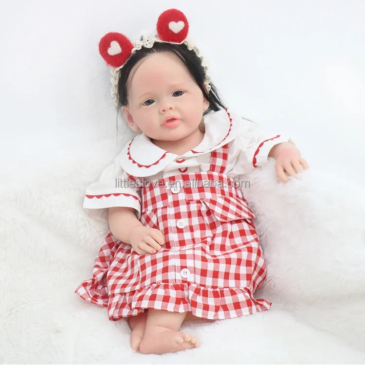 

22-дюймовая настоящая силиконовая кукла реборн, платиновая силиконовая кукла для маленьких девочек