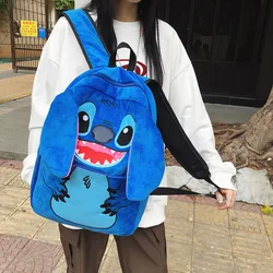 Cute Cartoon Anime Stitch New School Bag for Primary School Boys and Girls Shoulder Bag