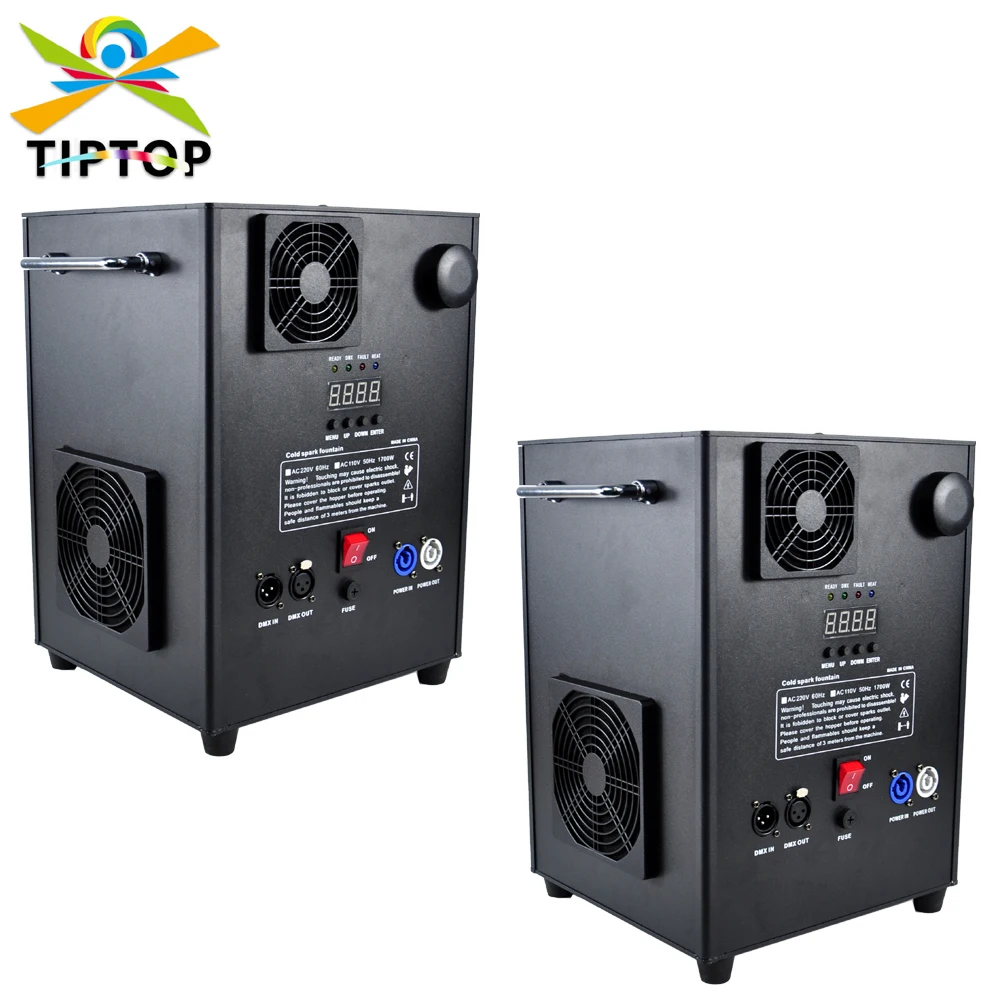 TIPTOP High Distance Jet Ti Powder DMX Remote Control 1700W High Power 8m Powder Blow Upward with Powder Clean  Function