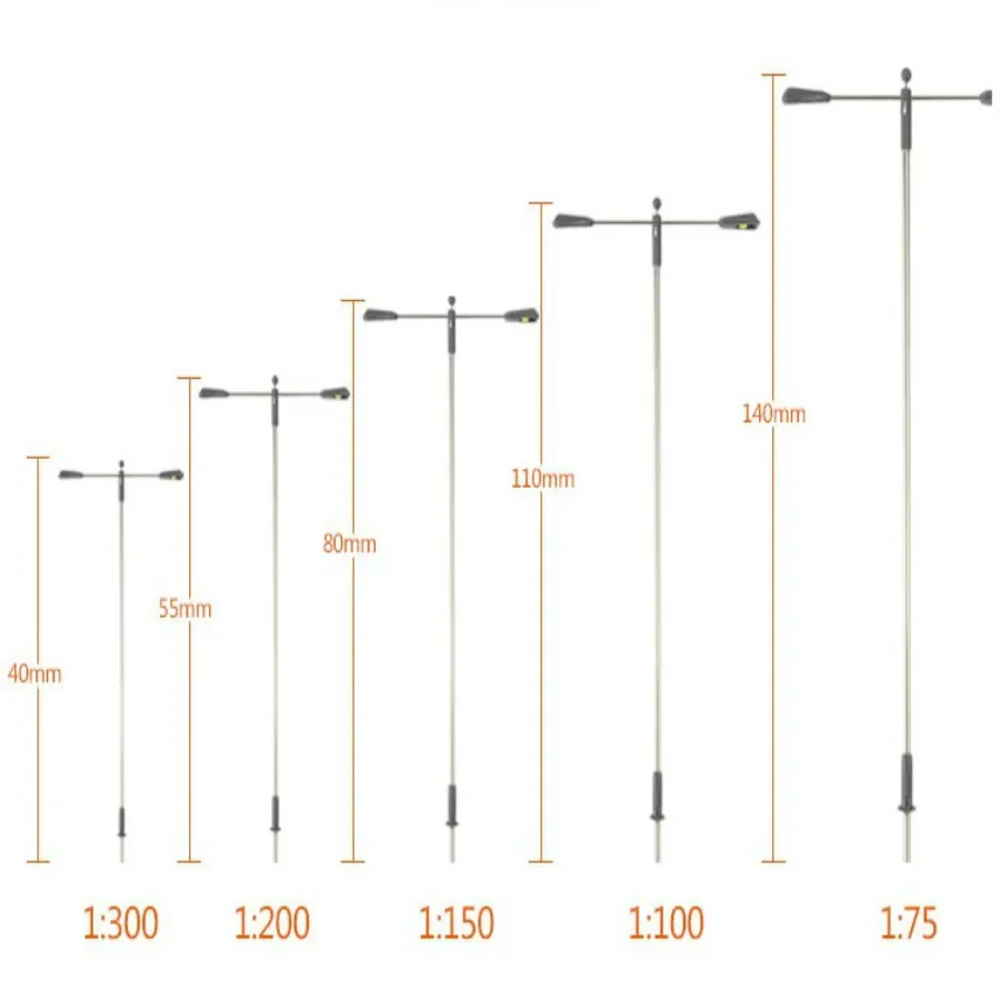 20Pcs 1:75-200รุ่นรถไฟรถไฟโคมไฟPost StreetไฟLED 3V Miniatureรุ่นทิวทัศน์อาคาร