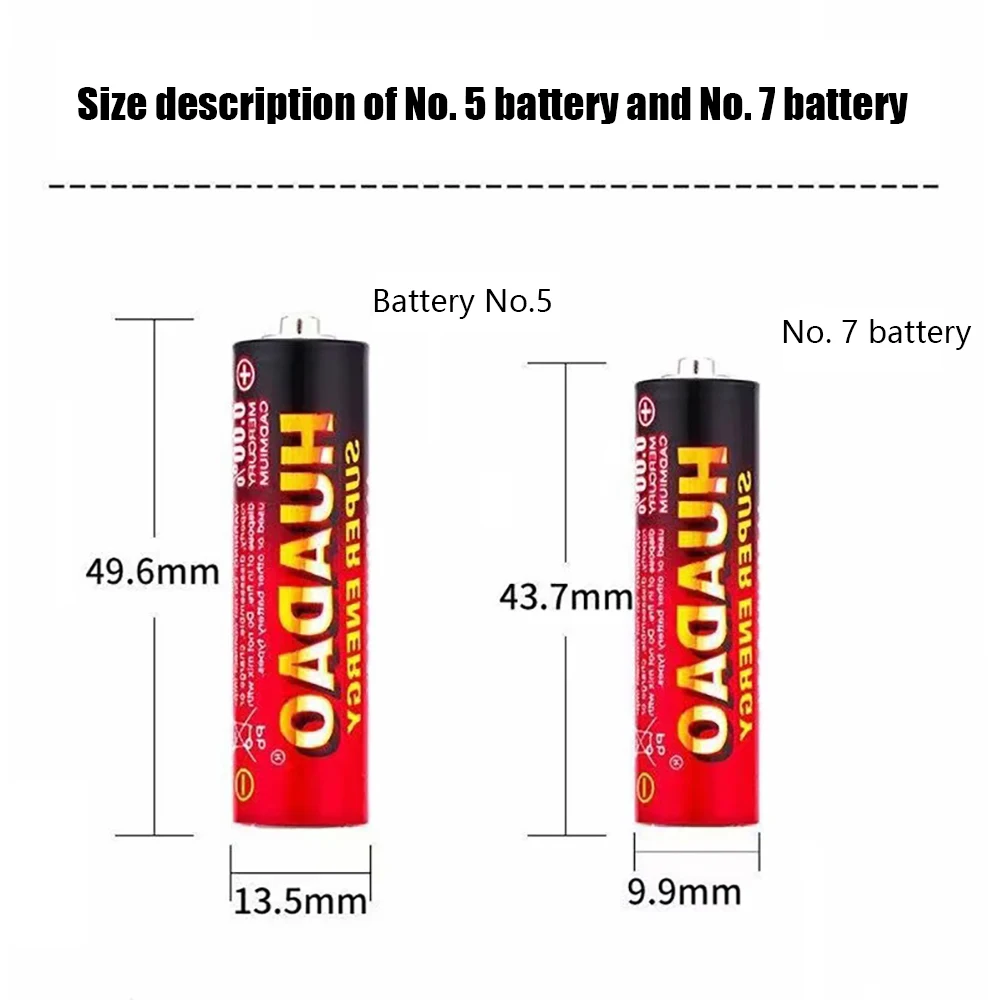 Huadao-batería seca alcalina desechable, 1,5 V, AA, AAA, para luz Led, juguete, Mp3, cámara Flash, maquinilla de afeitar, reproductor de CD, teclado