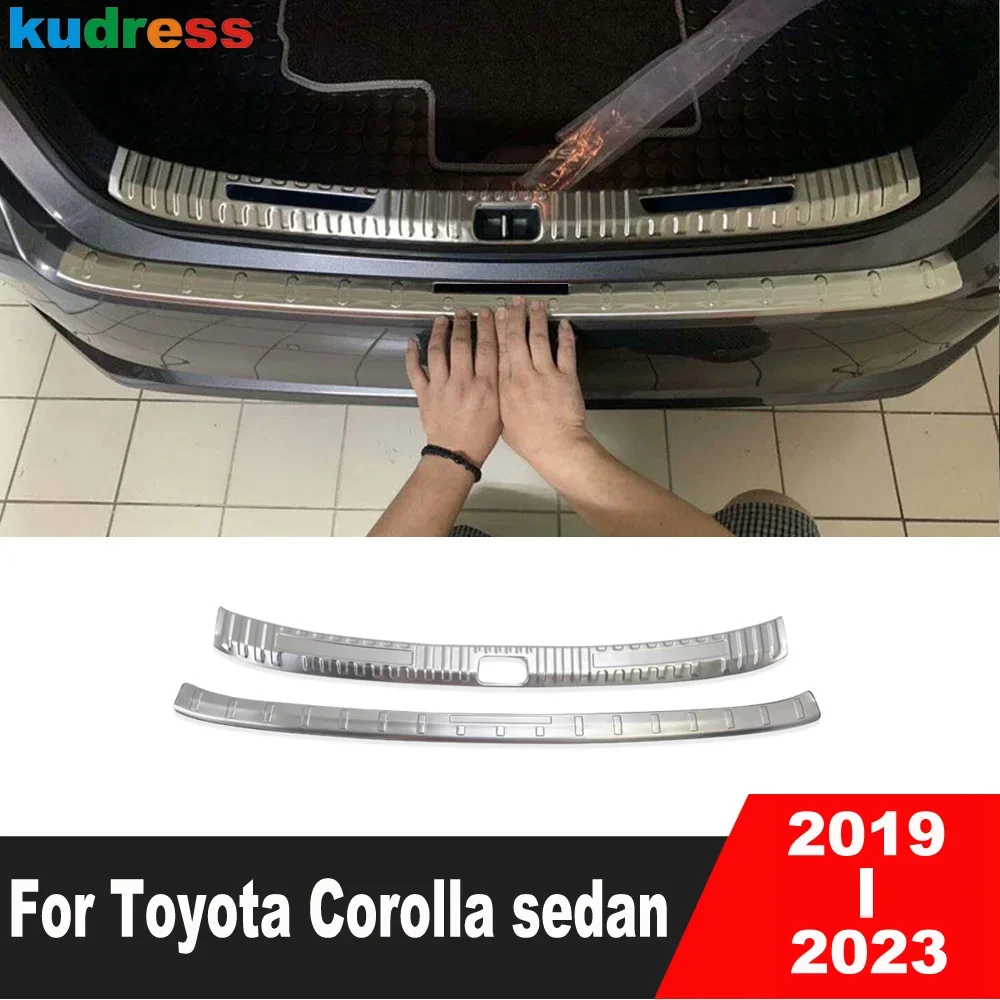 

Rear Trunk Bumper Cover Trim For Toyota Corolla sedan 2019-2021 2022 2023 Steel Tailgate Door Sill Plate Guard Car Accessories