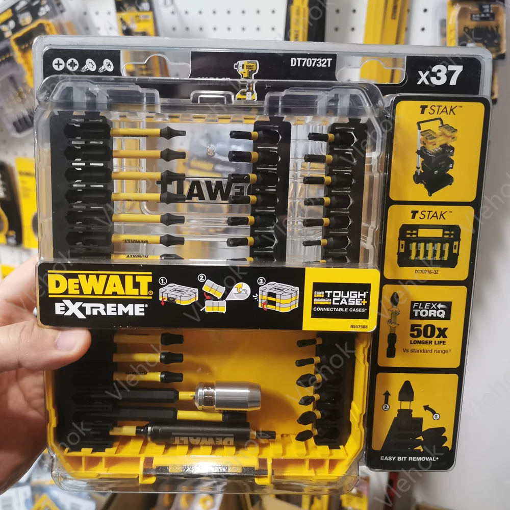 DEWALT DT70732T Small 37 Piec Safety Case Set Screwdriver Bits Screwdriver Set for Drill/Screwdriver Set Comes with Storage Case