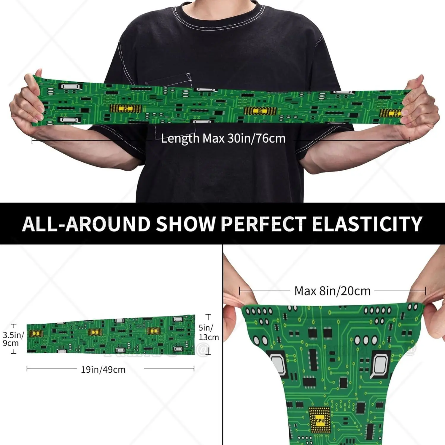 Computer Nerd Circuit Board Cpu Flower Cooling Arm Sleeves for Men Women Sunscreen Arm Cover with Thumb Holes for Gardening