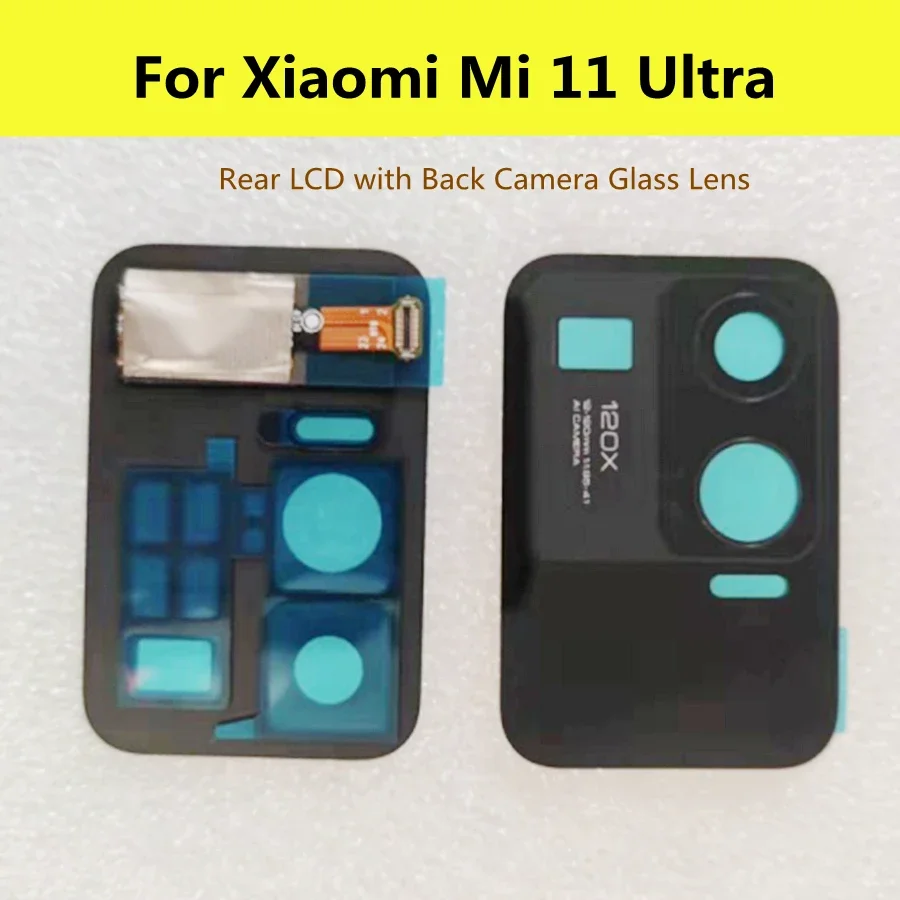 

Mi 11 Ultra Rear LCD Display Touch Screen Digitizer For Xiaomi Mi 11 Ultra Mi11 Ultra with Back Camera Glass Lens