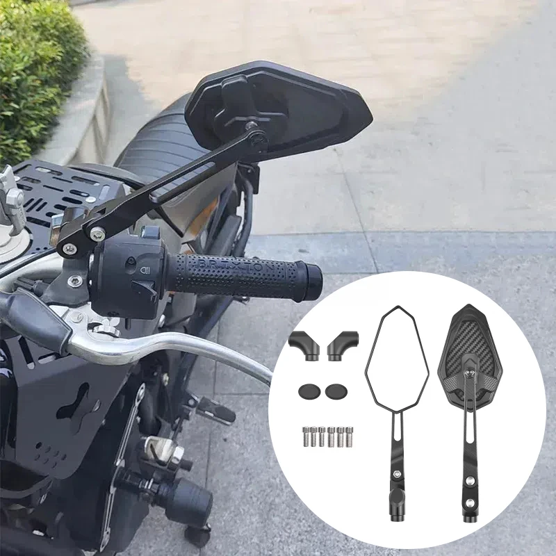 

8 10 MM Motorcycle Rear view Mirror Scooter Aluminum Alloy White Glass Side Mirror Universal For Yamaha BMW Kawasaki Honda Vespa
