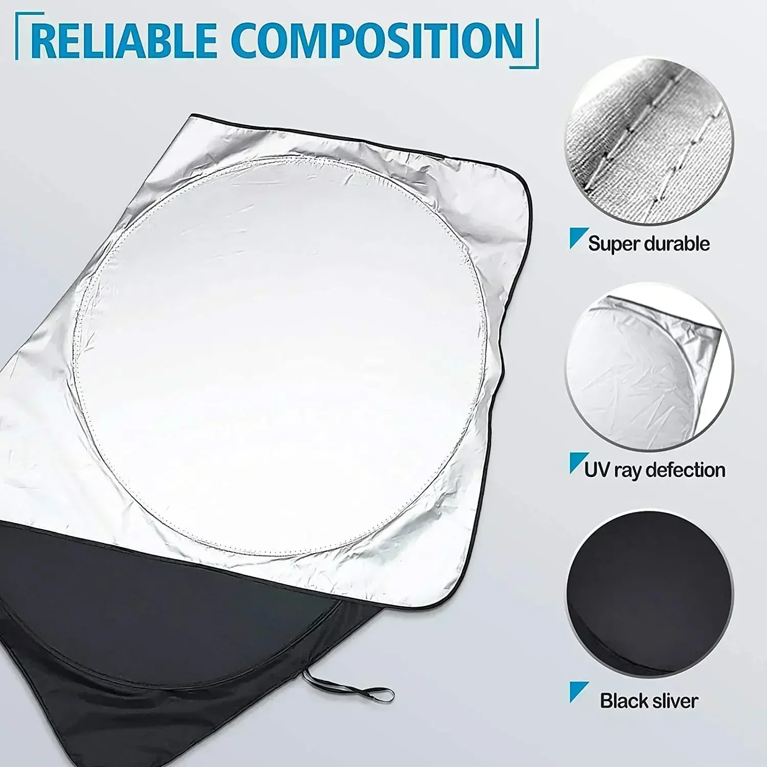 Car Sun Shade Protector UV Protection Front Rear Car Window Sunshade Heat Insulation Silver-coated Cloth Car Heat Insulation