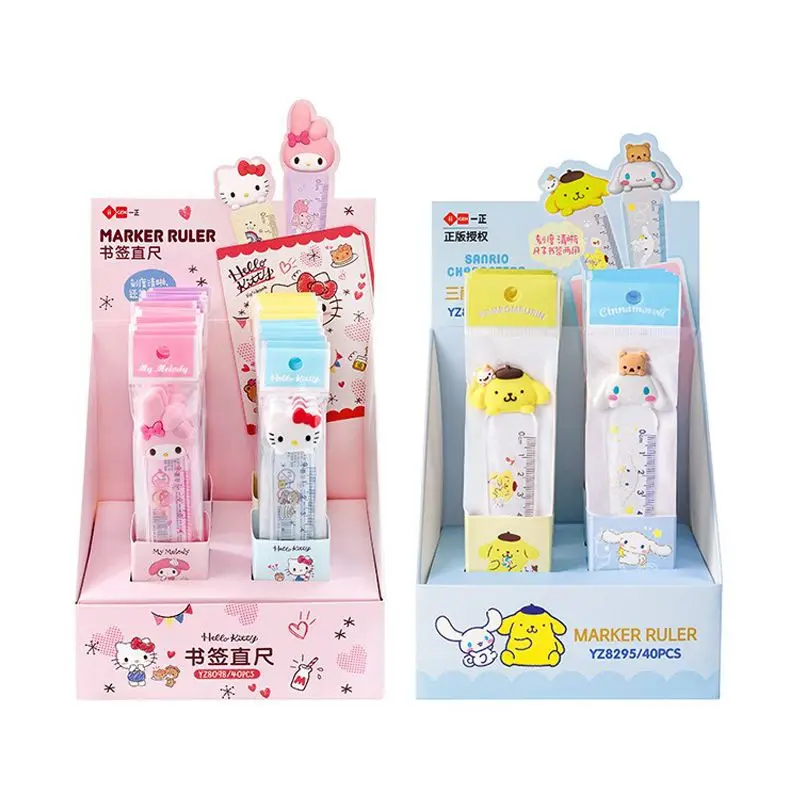 2pcs/set Sanrio Family Image Bookmark Ruler Cartoon Ruler Creative Kawaii Ruler for Student School Stationery Scale Supplies