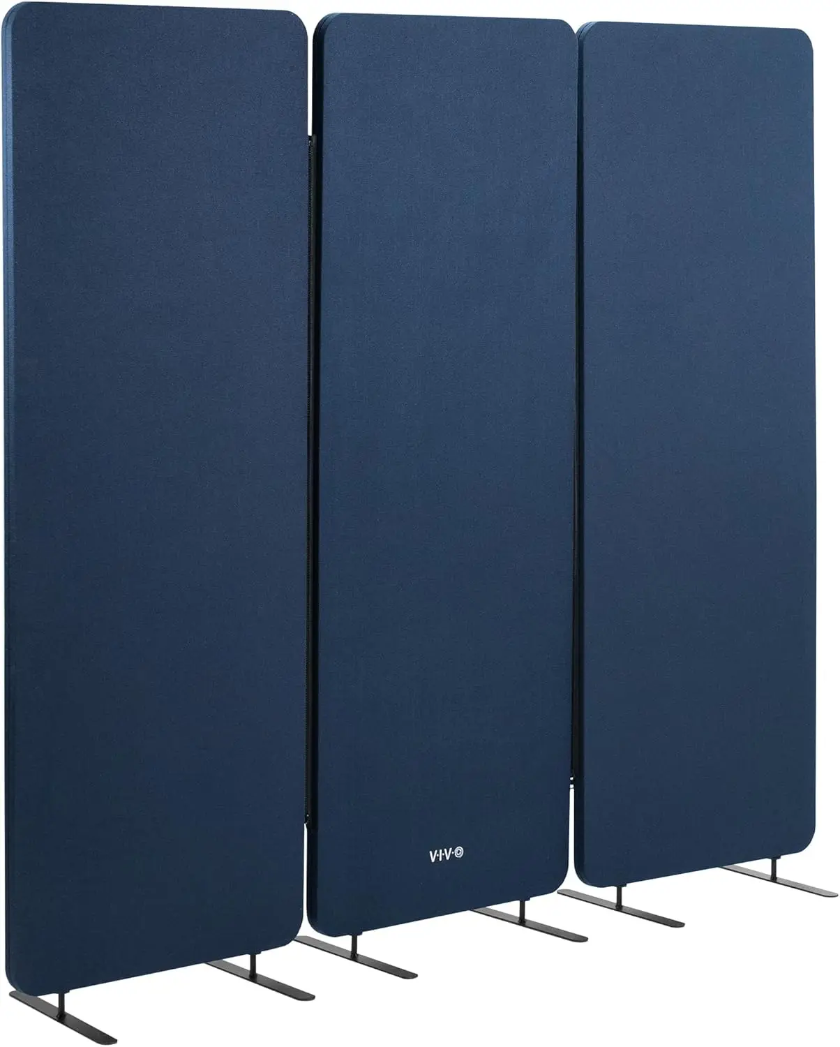 Freestanding 72 X 66 Inch Privacy Panel, Cubicle Divider, Acoustic Wall Partition, X3 24 Inch Panels, Navy Blue, Pp-3-T072Nb