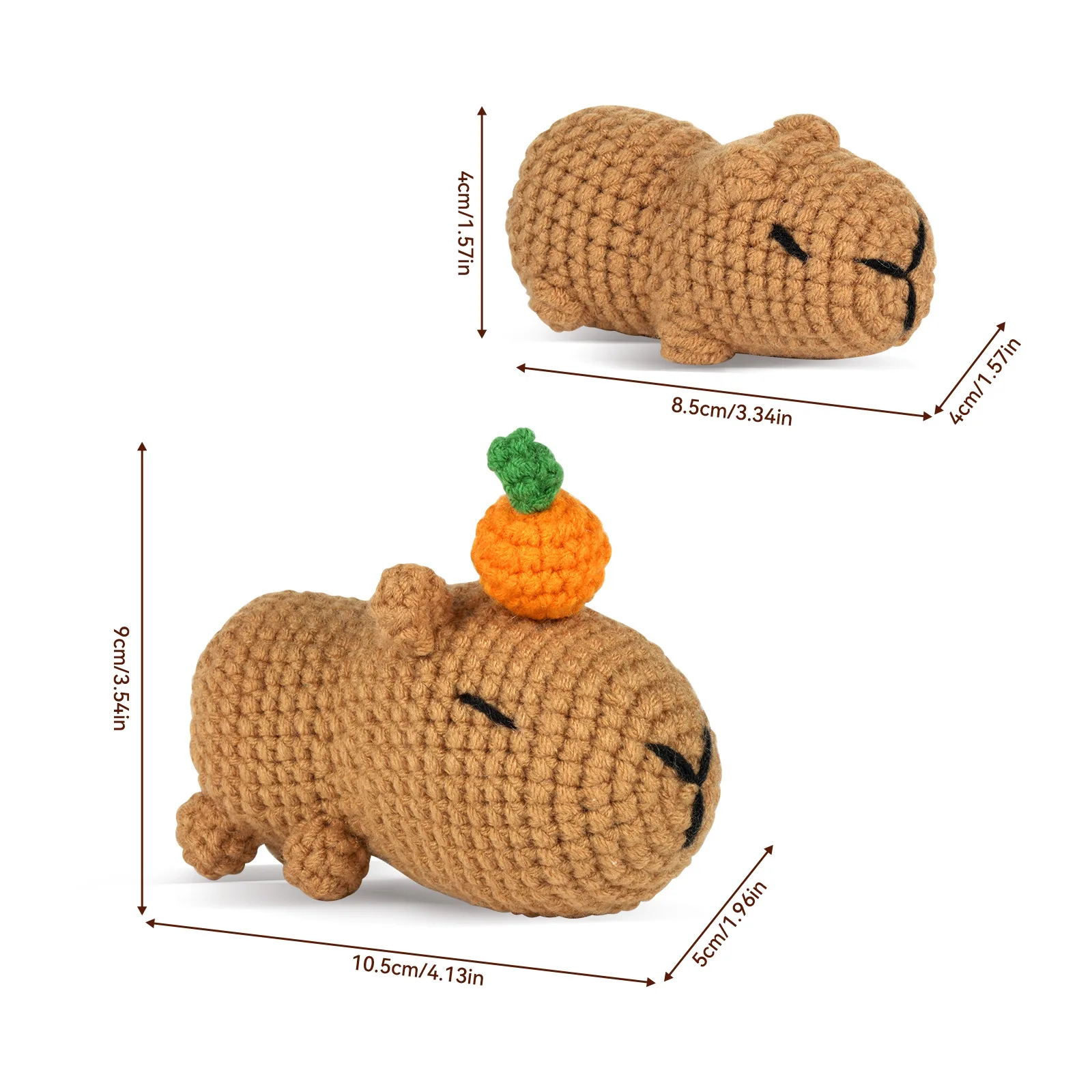 DIY Crochet Kit, Unique 2pcs Capybara Shape Material Kit for Beginners, Hand Knitting Hobby With Written Pattern&Video Tutorials