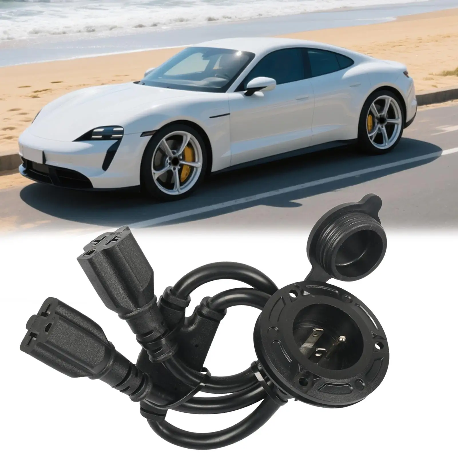 AC Port Plug 20A Waterproof AC Charging Port 125V US Standard RV Power Plug For Vehicle Marine Trailer Yacht Outdoor Battery Box