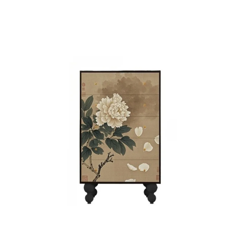 

Новый китайский шкафчик для гостиной, настенный шкафчик из цельного дерева, прикроватный шкафчик для спальни