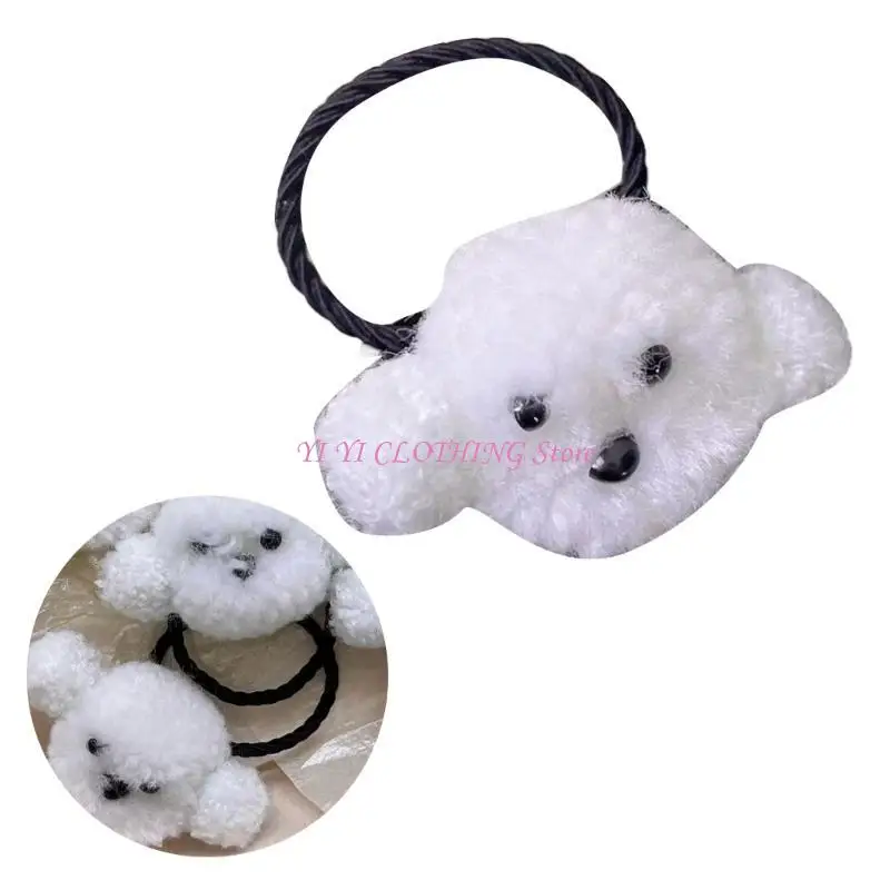 

N5KF Furry Dog Hair Scrunchy Women Sweet Girl Hair Scrunchies Casual Hair Accessories