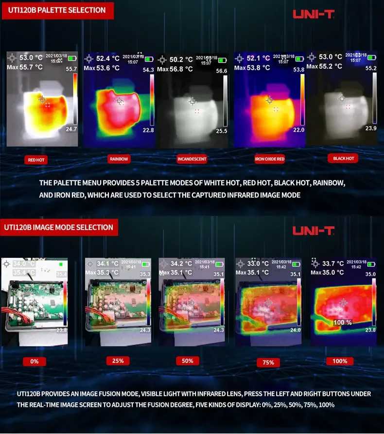 UNI-T UTi120B 120x90 Pixel -20C~400C Industrial Thermal Imager Handheld Thermograph Camera