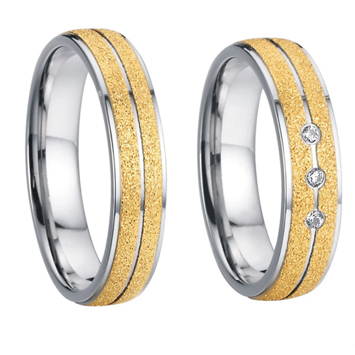 Обручальные кольца с тремя камнями, символизирующие прошлое, будущее, стерлинговое серебро 925, кольца для пар, подарки на день Святого Валентина, ювелирные изделия