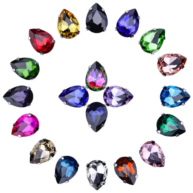 

Drip-shaped Melon Seed Crystal Four-claw Drill Glass Hand-sewn Drill Diy Dance Costume Jewelry Accessories Materials