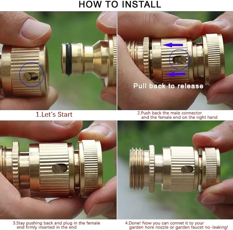 1/10x خرطوم حديقة انبوب ماء صنبور محول موصل الخرطوم سقي اتصال إصلاح موسع سريعة الإناث سقي المناسب 4/6