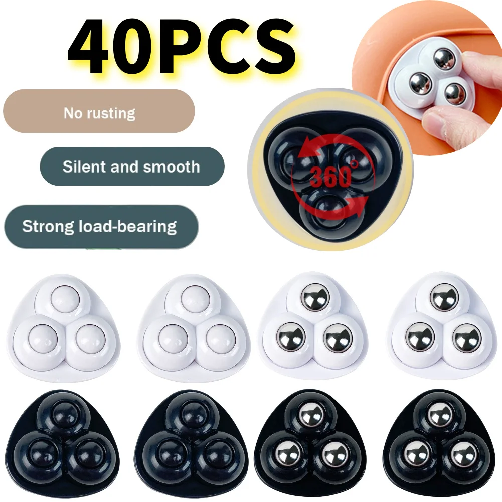 Self Adhesive Rolling Caster Pulleys 360 Degree Free Rotation Swivel Caster Wheels for Trash Can Bottom Kitchen Small Appliances