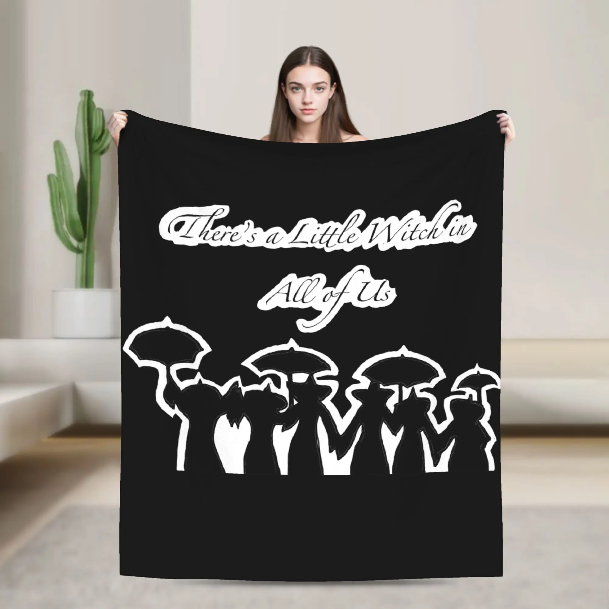 There's a little witch in all of us Knitted Blanket Fleece Practical Magic Warm Throw Blankets for Home Couch Bed Rug